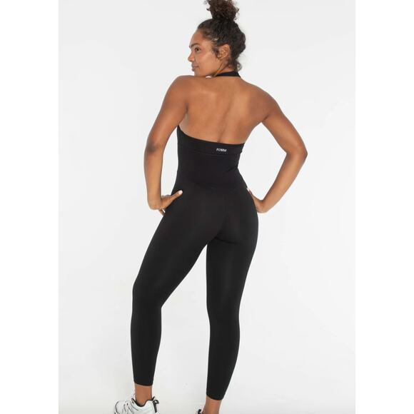 NWT Form Activewear Halter Onesie Black Bodysuit Jumpsuit Size M - Picture 2 of 9